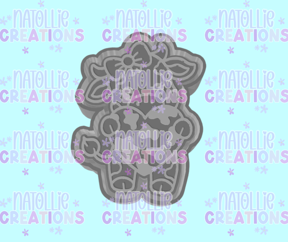 Cow W/ Cow Heart Freshie Silicone Mold