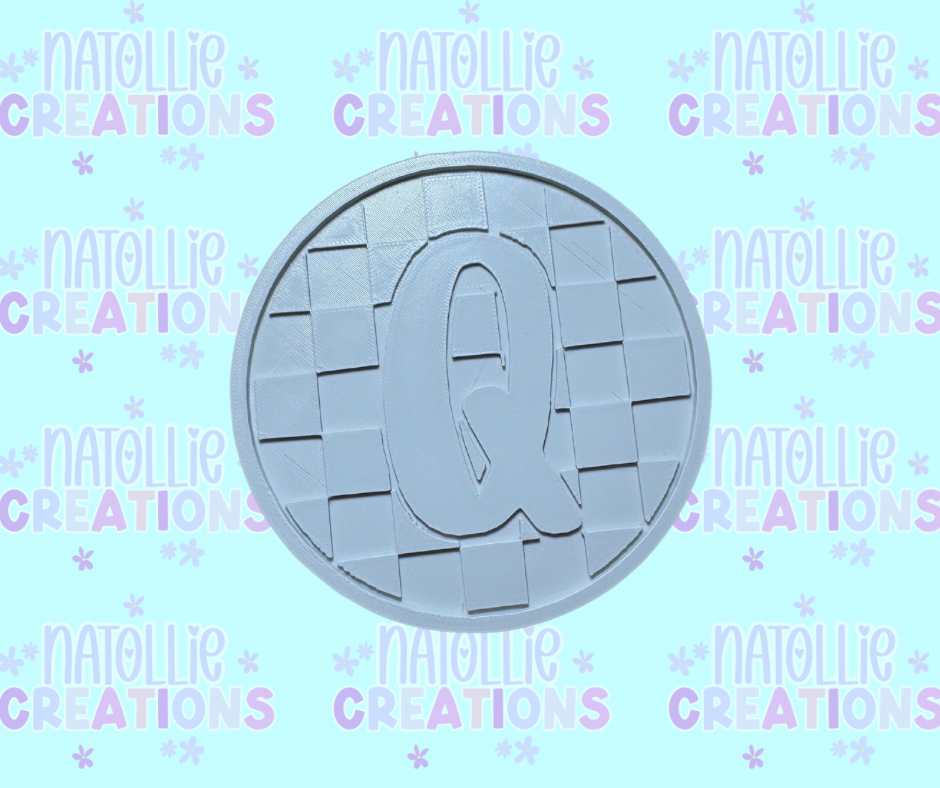 Checkered Alphabet Insert Freshie Silicone Mold
