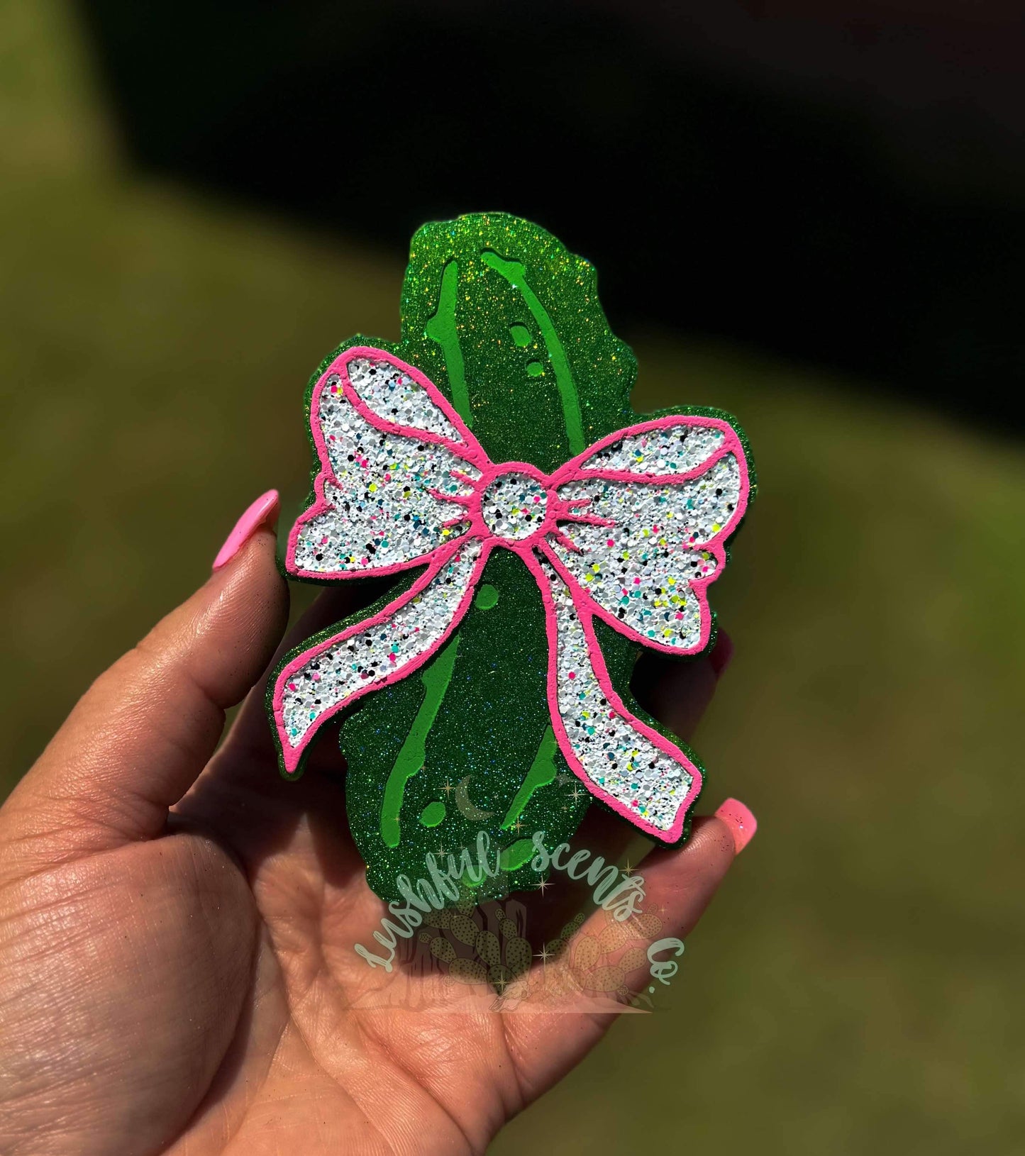 Pickle W/ Bow Freshie Silicone Mold