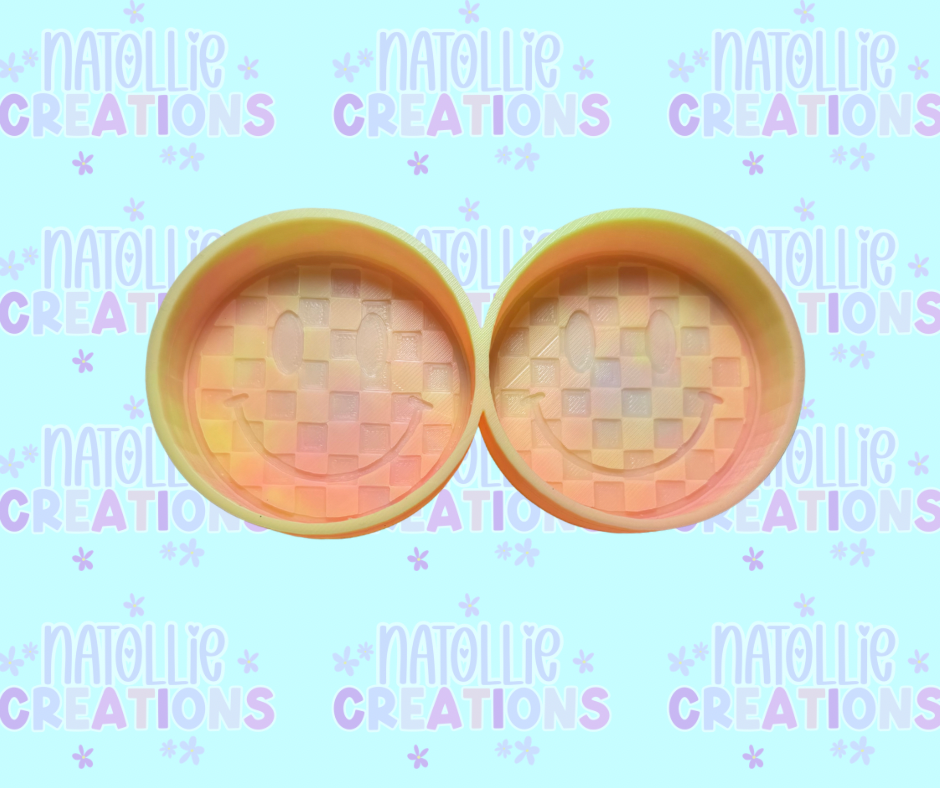 Checkered Smiley Vent Clip Freshie Silicone Mold