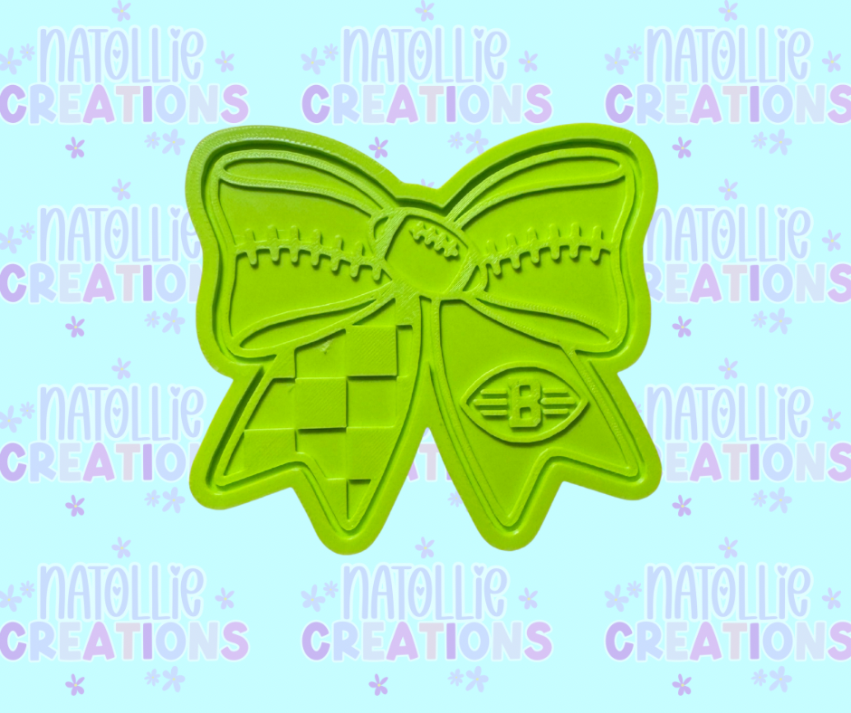 Football Bow + Inserts Freshie Silicone Mold