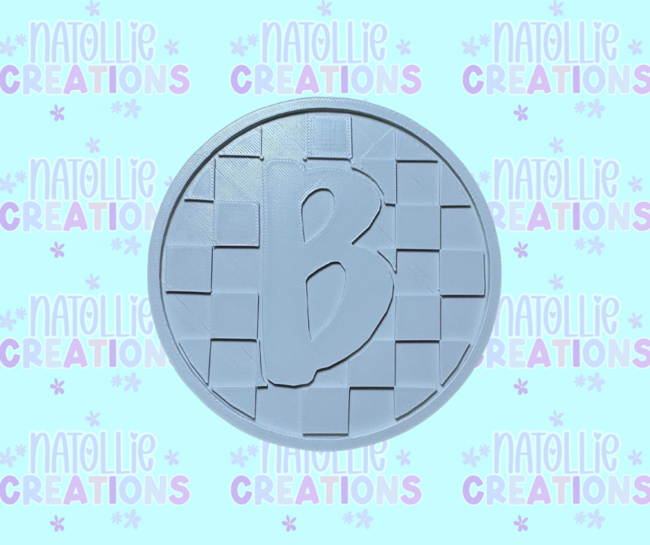 Checkered Alphabet Insert Freshie Silicone Mold