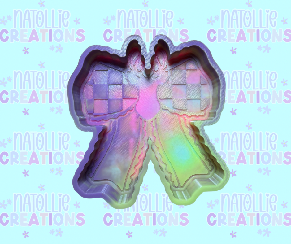 Checkered Deer Bow Freshie Silicone Mold