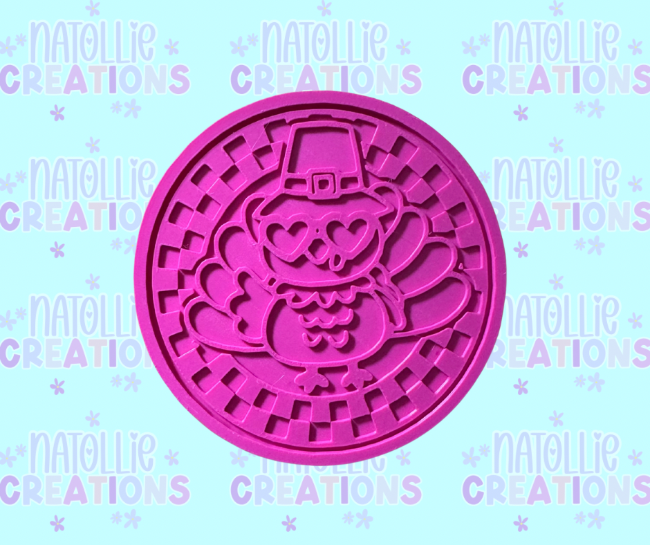 Checkered Groovy Turkey Insert Freshie Silicone Mold