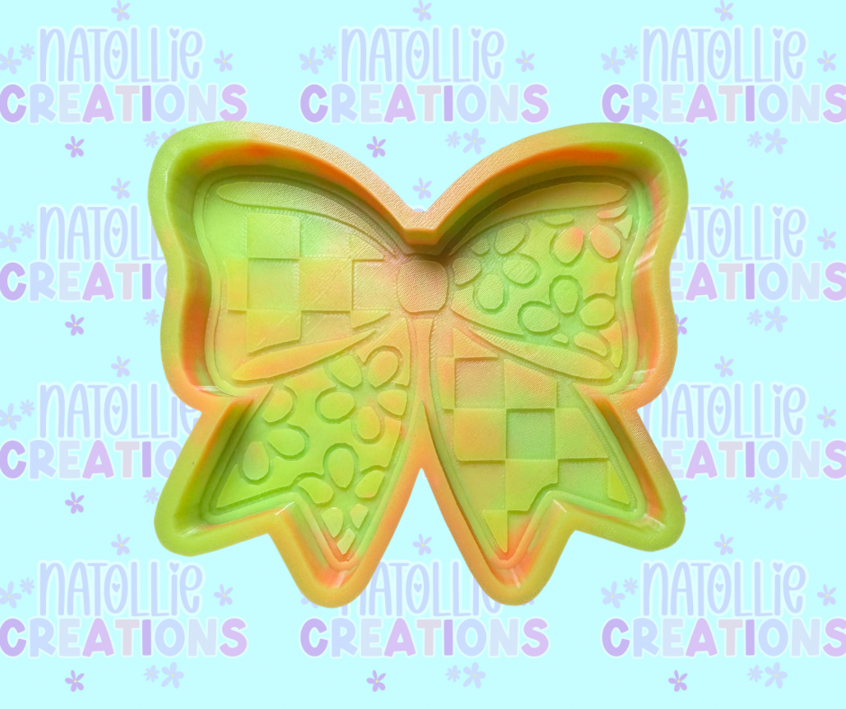 Flowers / Checkered Bow Freshie Silicone Mold