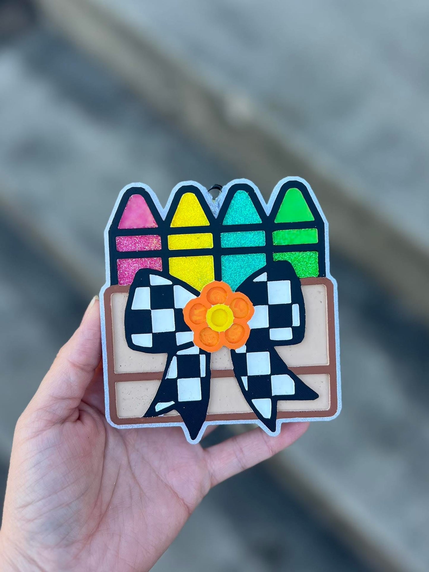 Crayon Box W/ Bow Freshie Silicone Mold