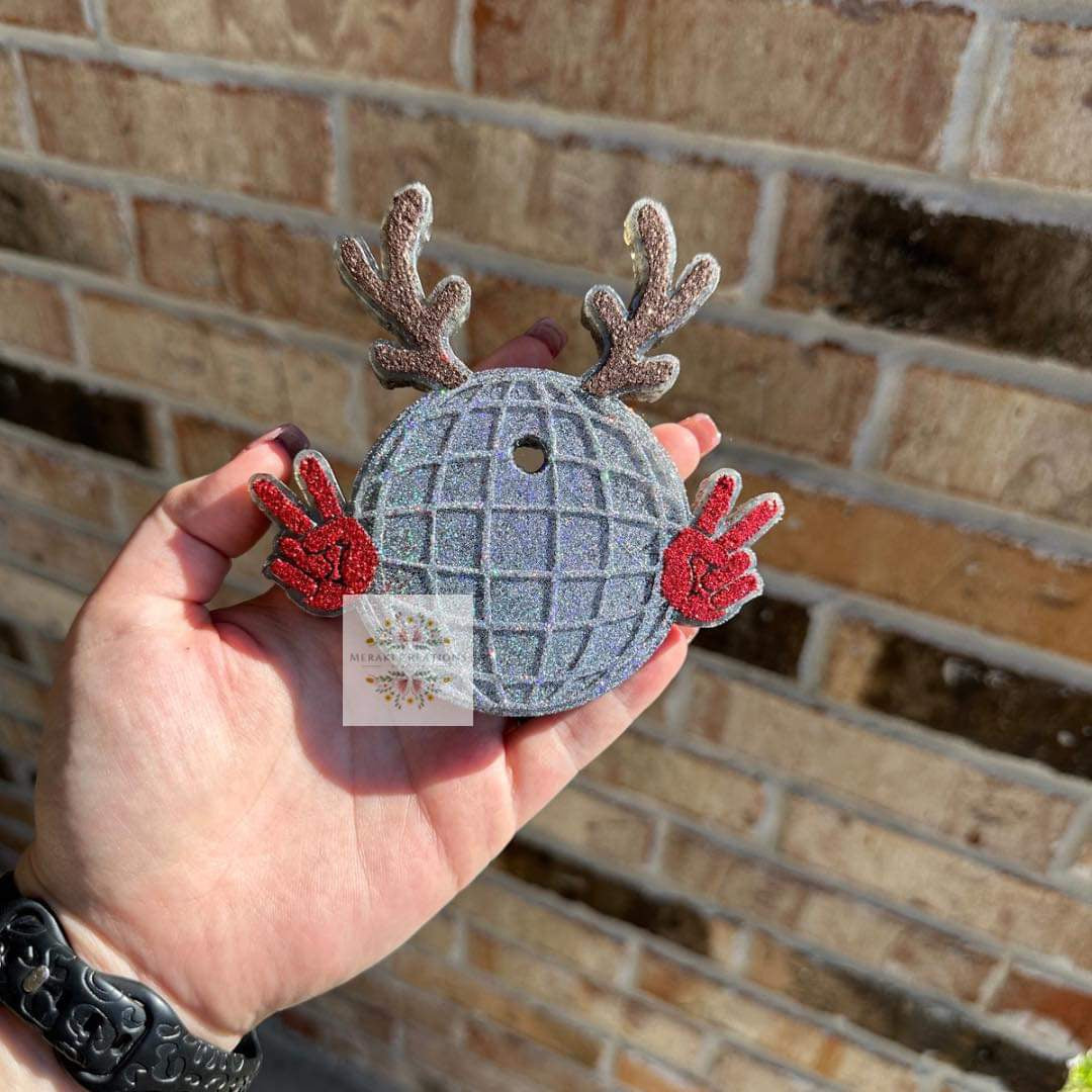 Peace Reindeer Disco Freshie Silicone Mold