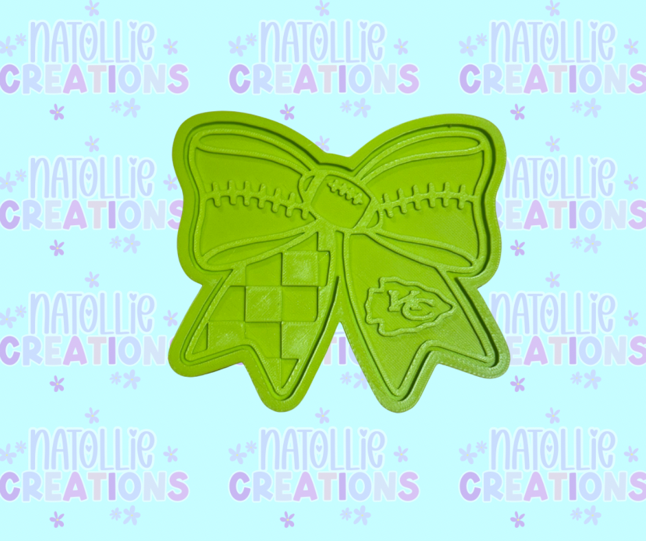 Football Bow + Inserts Freshie Silicone Mold