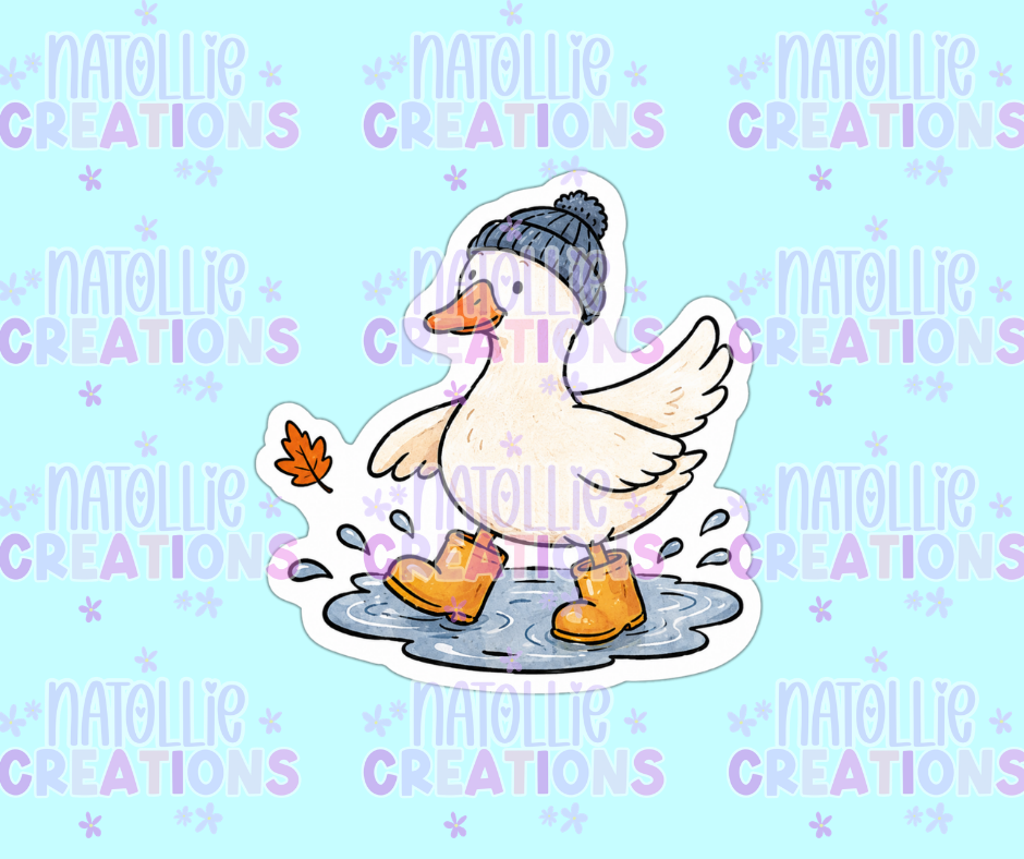 Rain Puddle Goose Die Cut Sticker