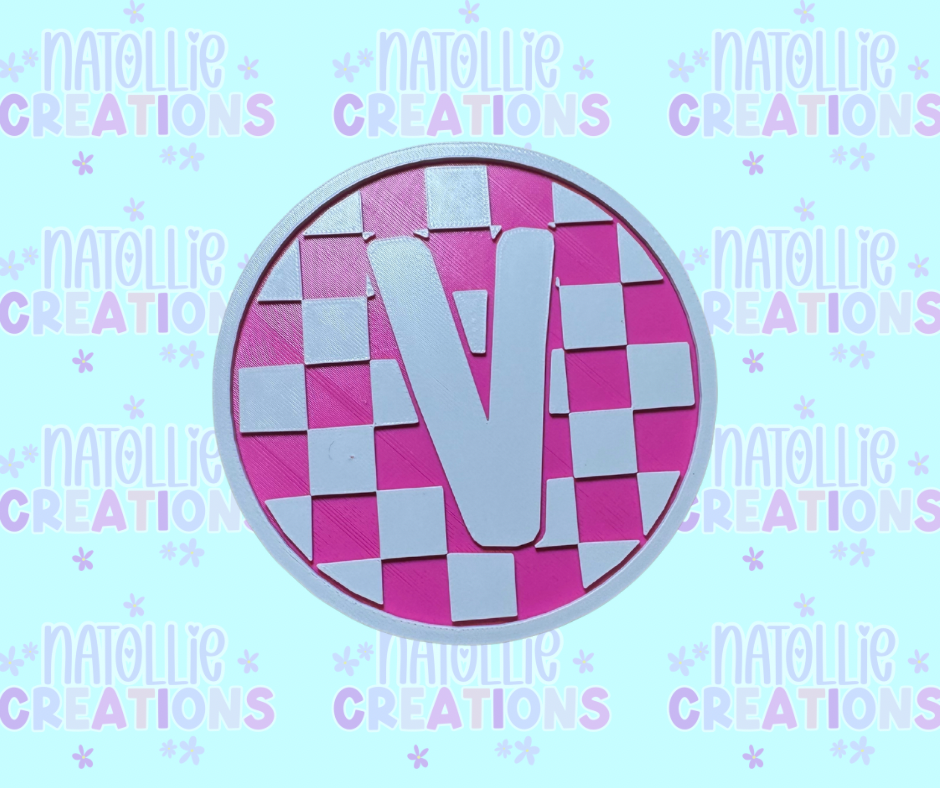Checkered Alphabet Insert Freshie Silicone Mold