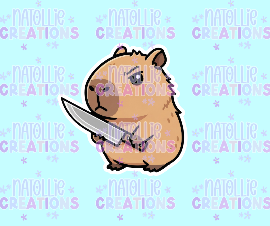 Violent Capybara Die Cut Sticker