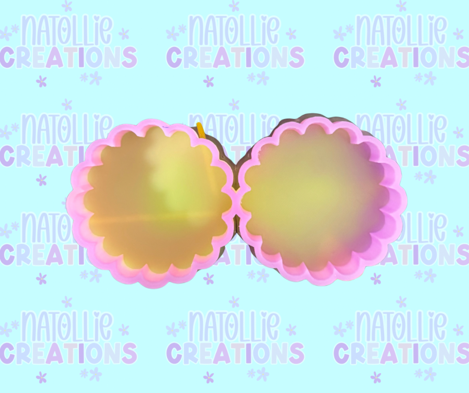 Scalloped Circle Vent Clip Freshie Silicone Mold
