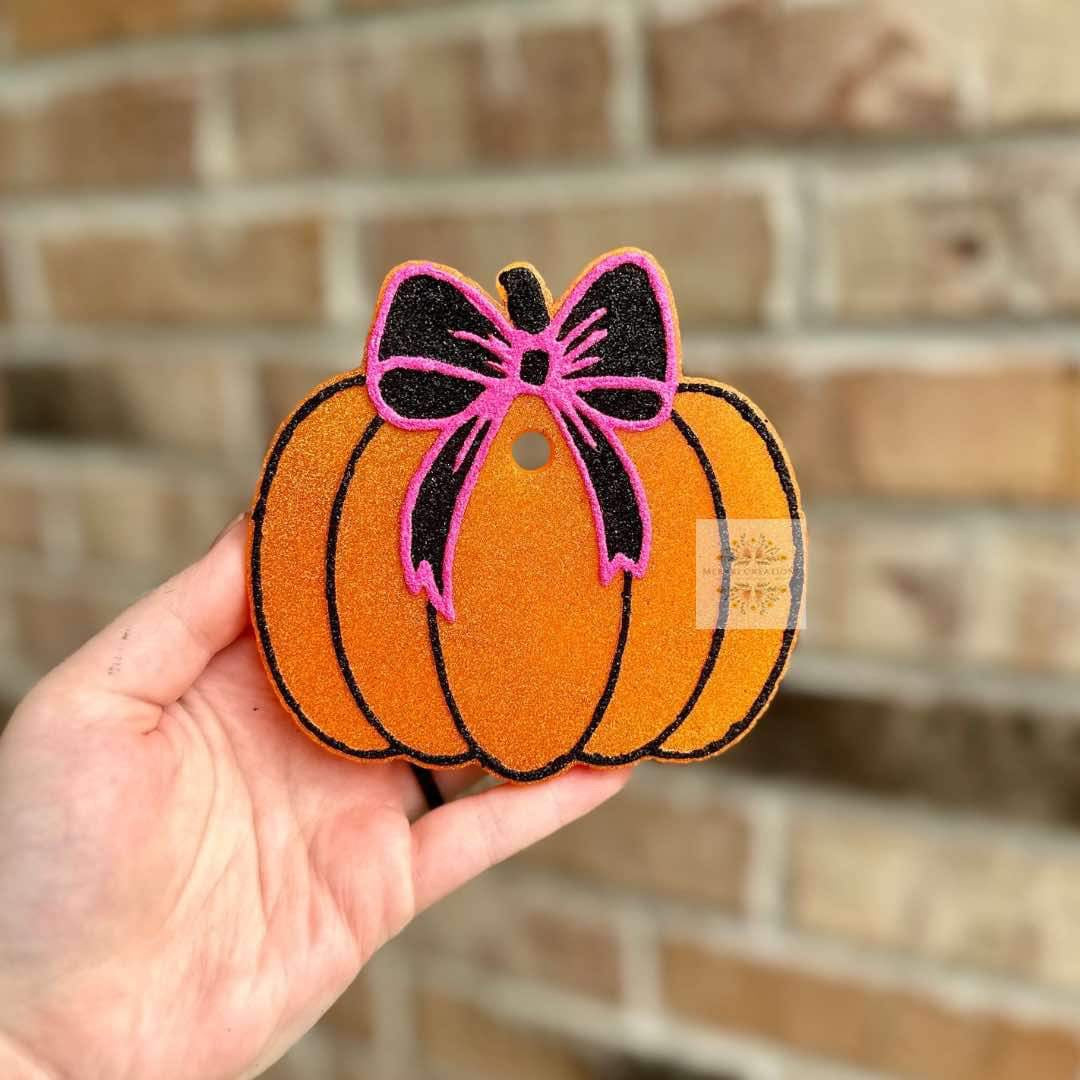 Pumpkin W/ Bow Freshie Silicone Mold