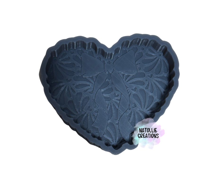 Talavera Heart W/ Bow Freshie Silicone Mold