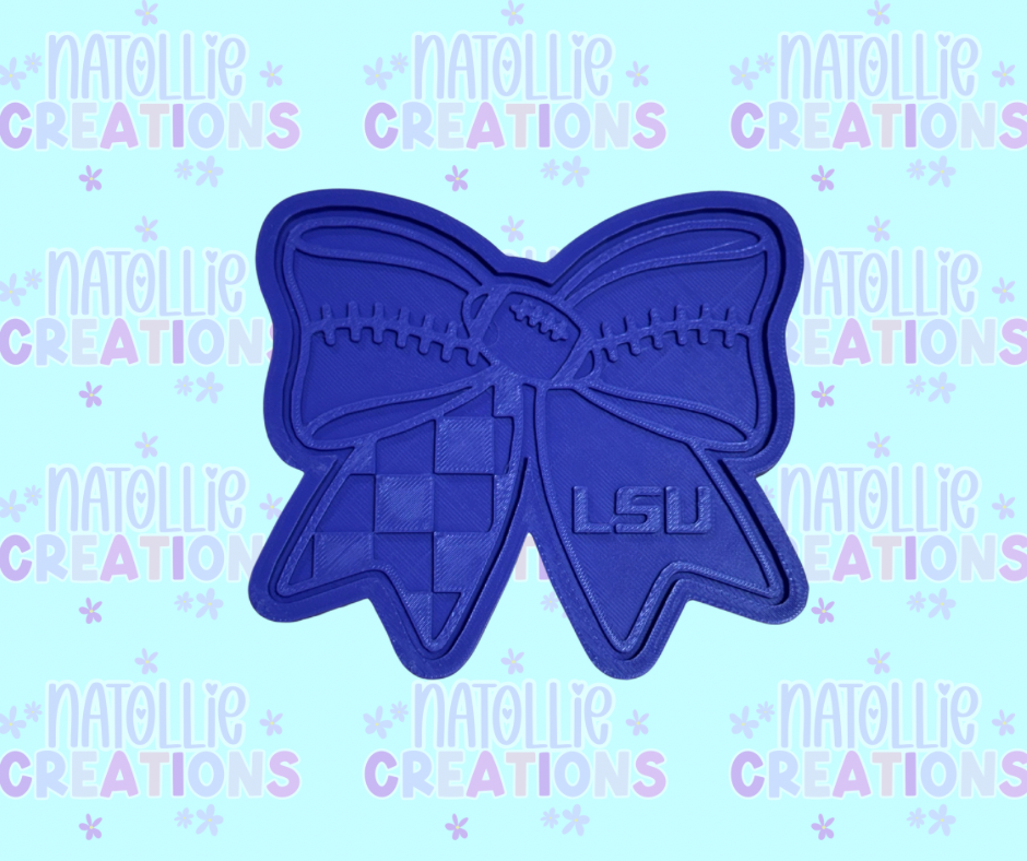 Football Bow + Inserts Freshie Silicone Mold