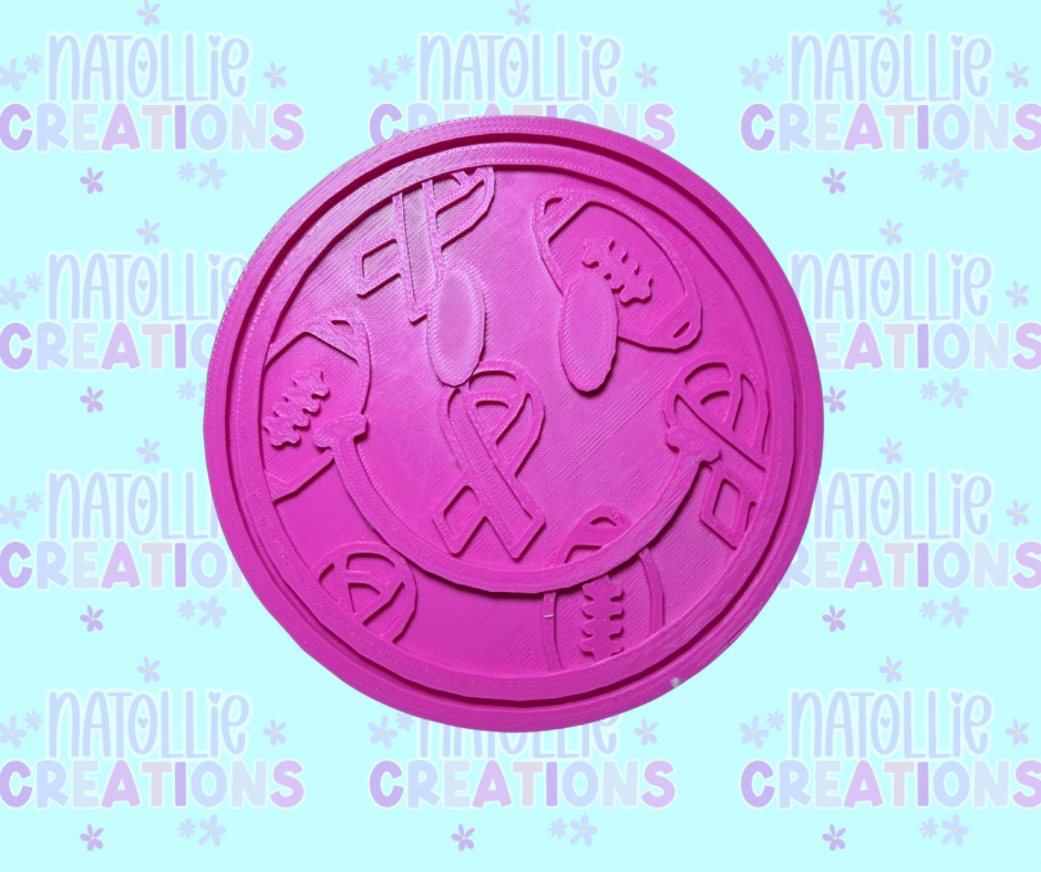 Football / Awareness Ribbon Smiley Insert Freshie Silicone Mold