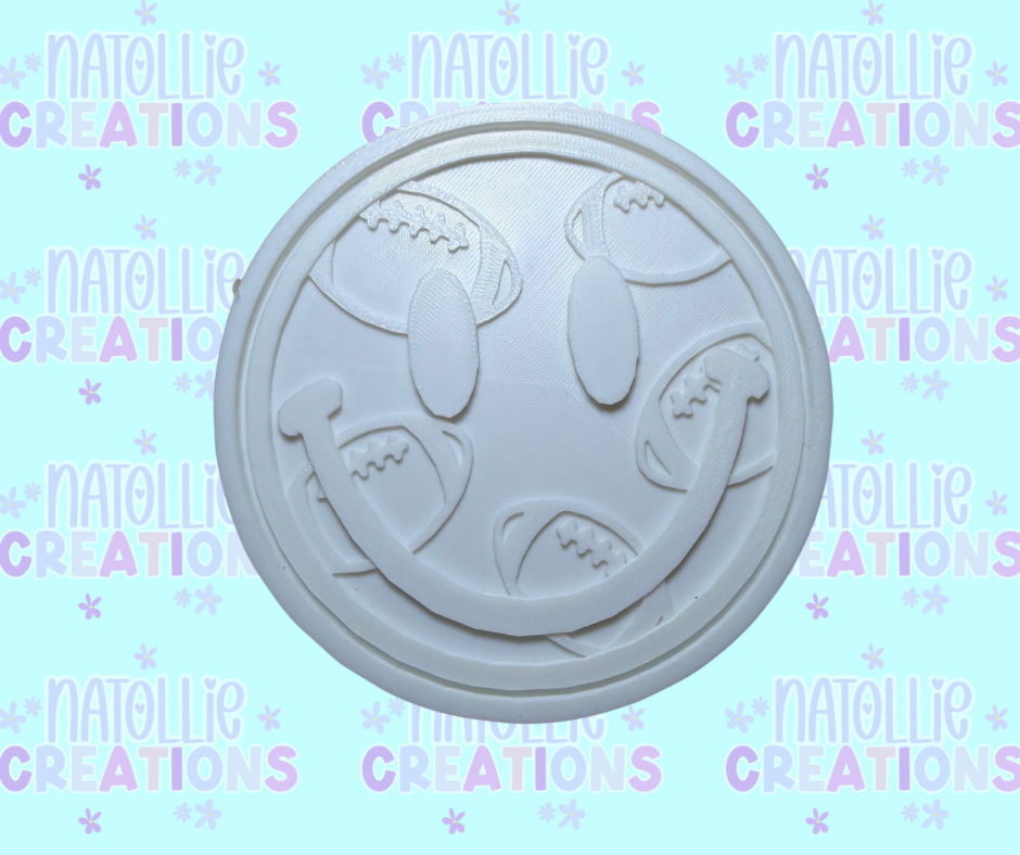 Football Smiley Insert Freshie Silicone Mold