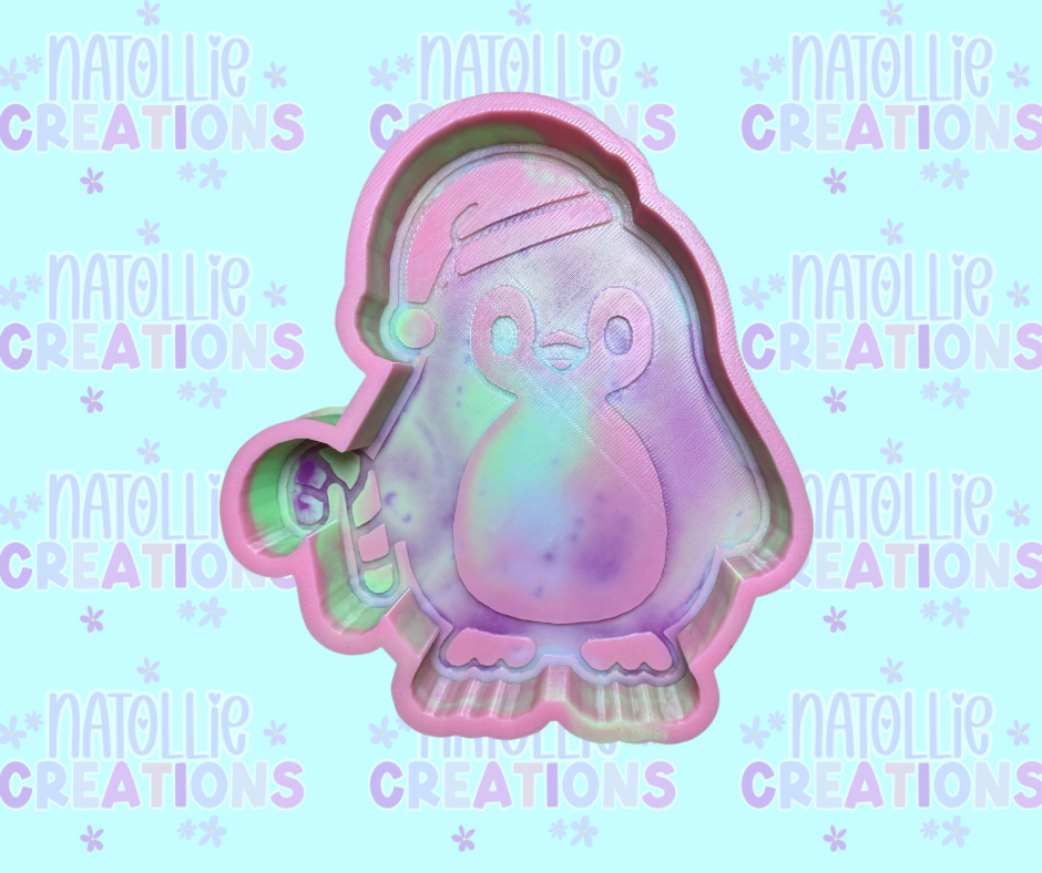 Candy Cane Penguin Freshie Silicone Mold