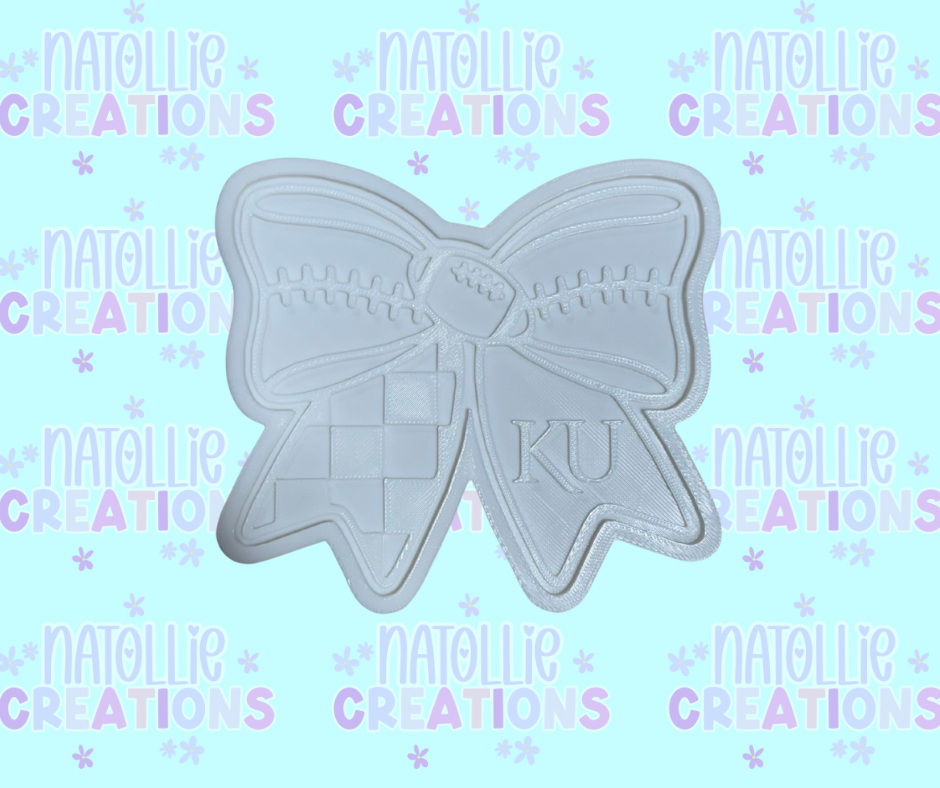 Football Bow + Inserts Freshie Silicone Mold