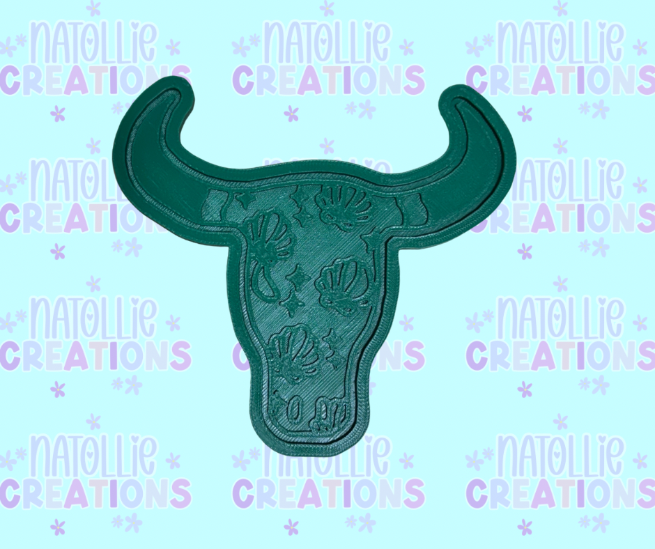 Bull Skull + Inserts Freshie Silicone Mold