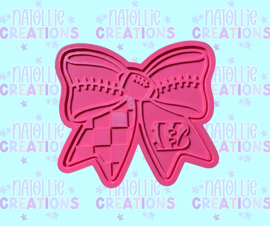 Football Bow + Inserts Freshie Silicone Mold