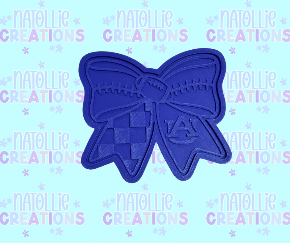 Football Bow + Inserts Freshie Silicone Mold