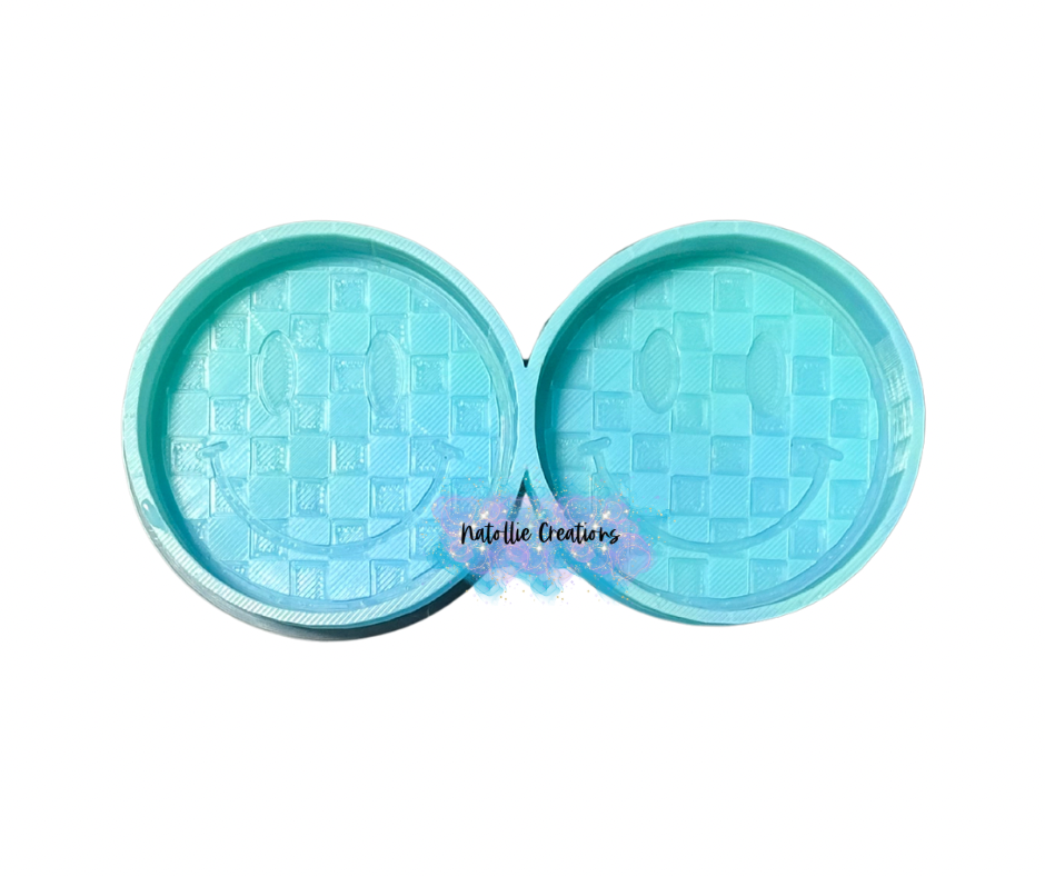 Checkered Smiley Vent Clip Freshie Silicone Mold