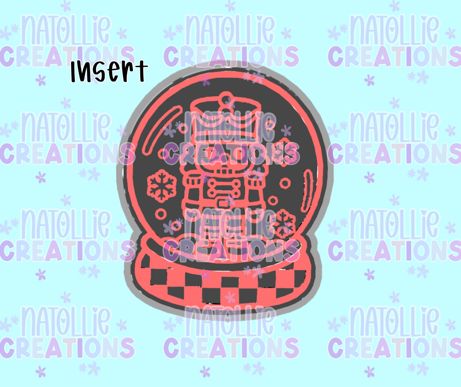 Nutcracker Checkered Snowglobe Insert Freshie Silicone Mold