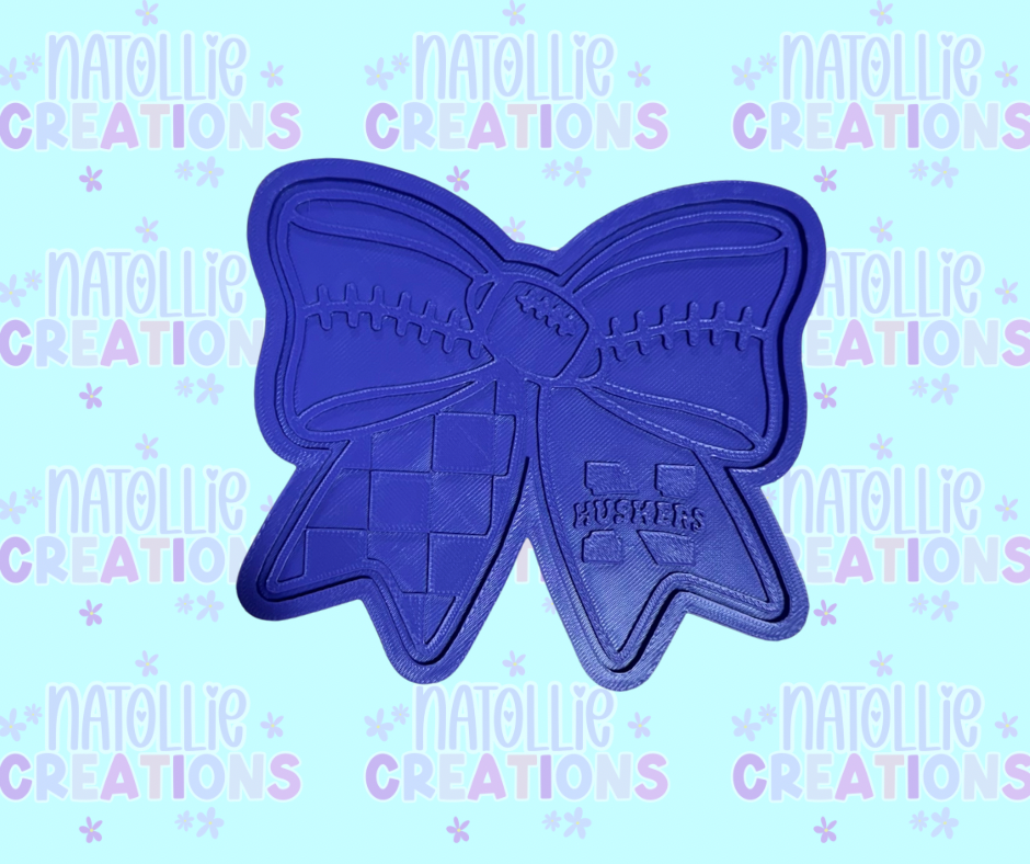 Football Bow + Inserts Freshie Silicone Mold