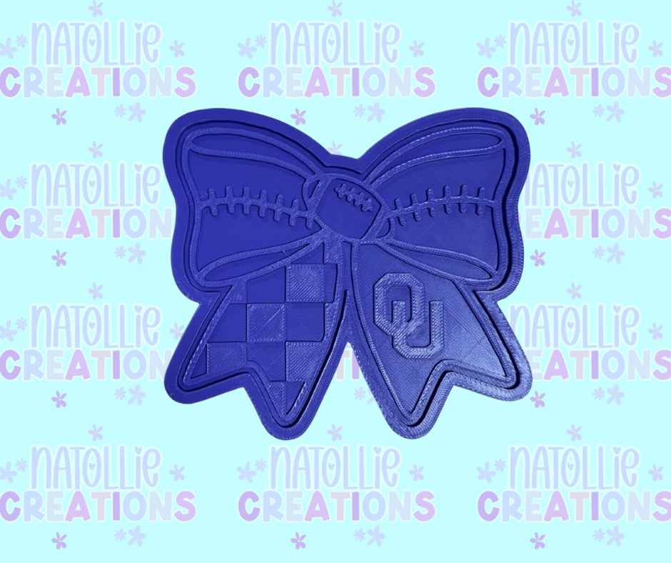 Football Bow + Inserts Freshie Silicone Mold