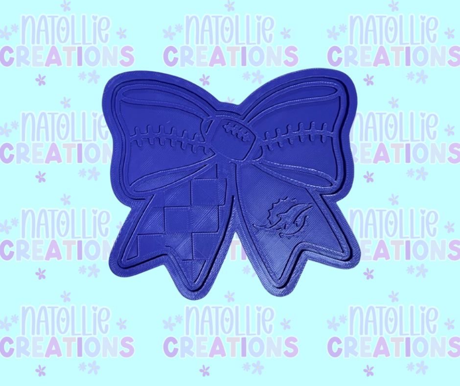 Football Bow + Inserts Freshie Silicone Mold