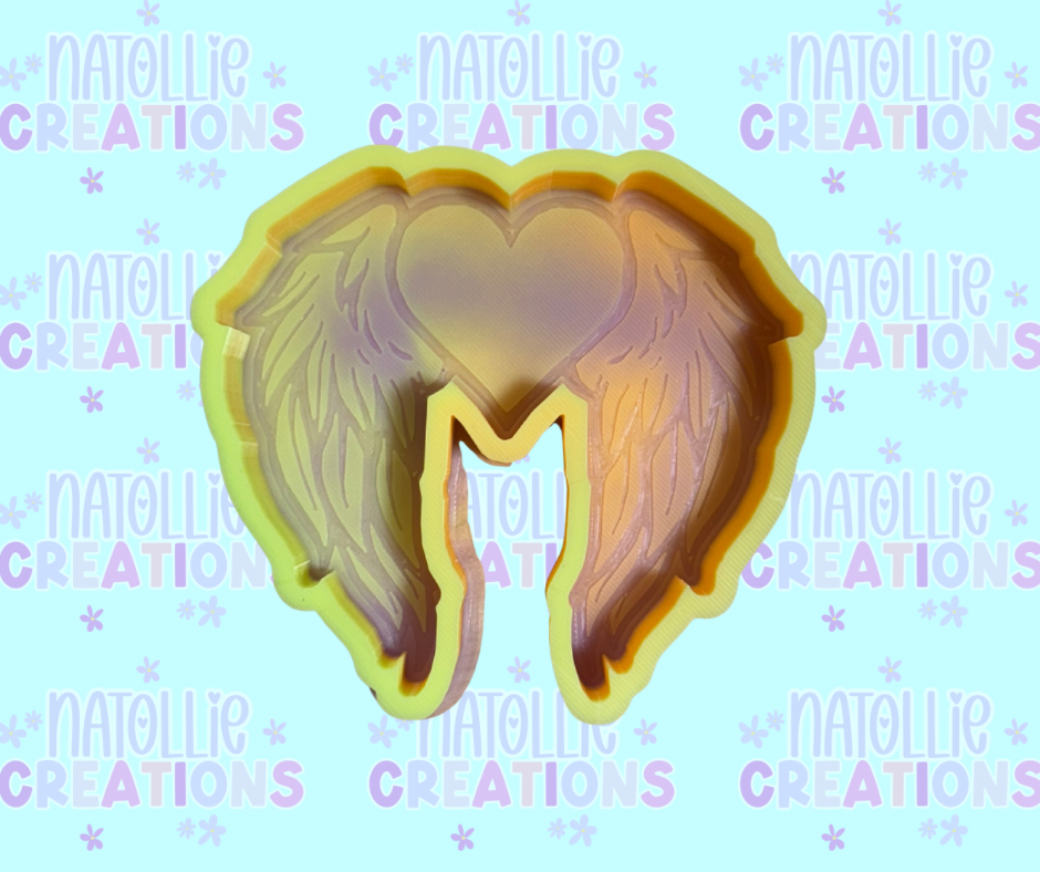 Angel Wings W/ Heart Center Freshie Silicone Mold