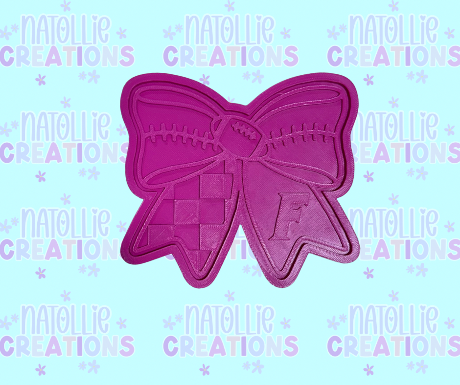 Football Bow + Inserts Freshie Silicone Mold