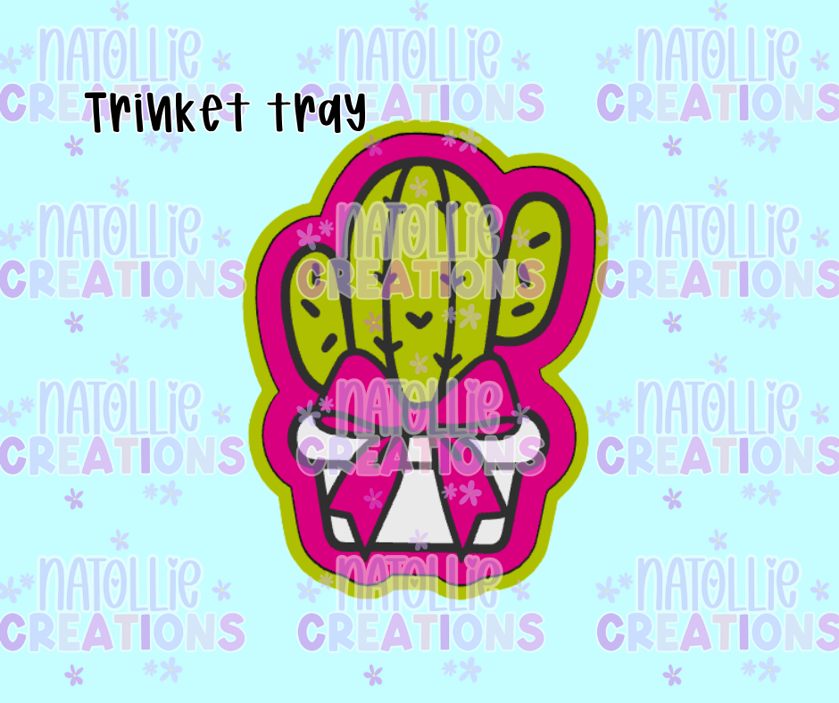 Cactus W/ Bow Trinket Tray