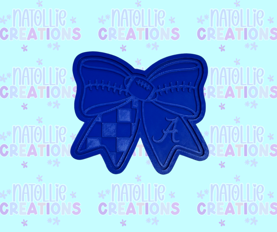 Football Bow + Inserts Freshie Silicone Mold
