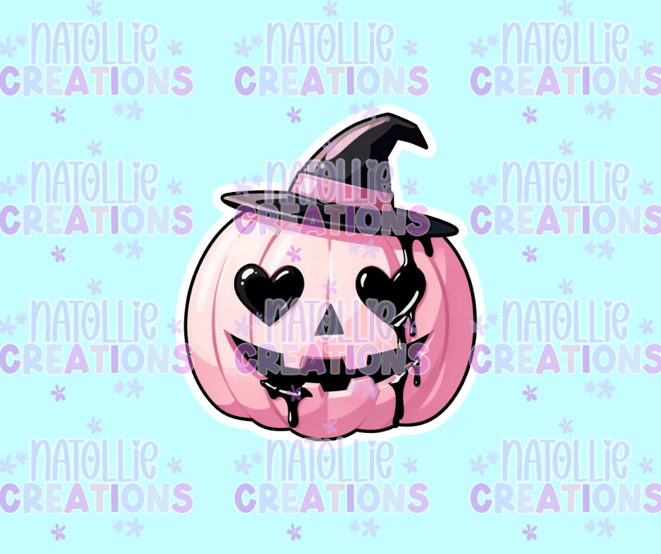 Witch Pumpkin Dripping Die Cut Sticker
