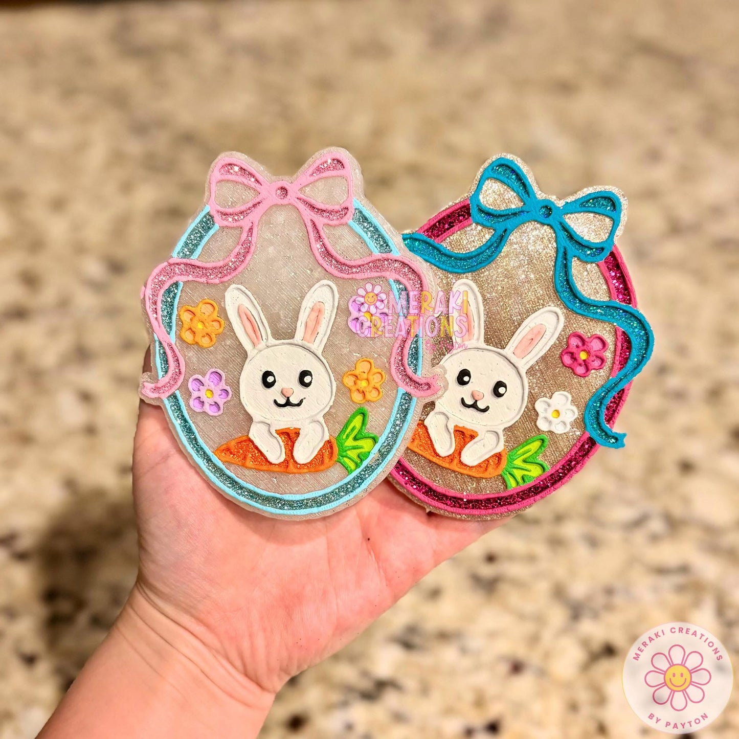 Floral Bunny Frame Freshie Silicone Mold