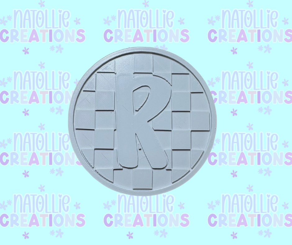 Checkered Alphabet Insert Freshie Silicone Mold
