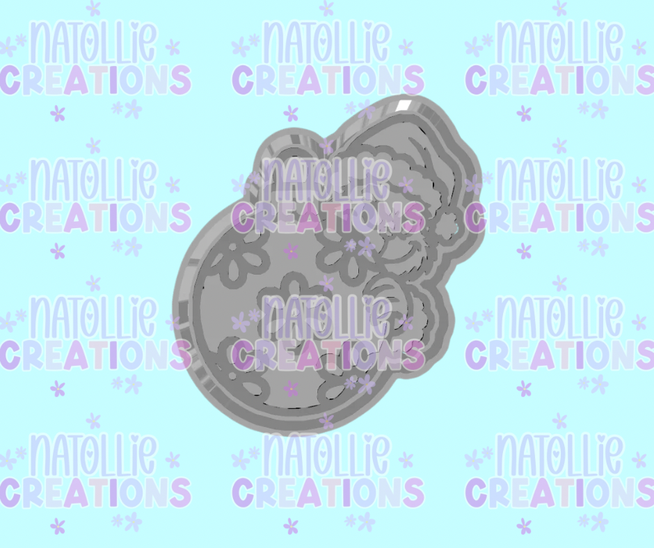 Peeking Grouch W/ Floral Ornament Freshie Silicone Mold