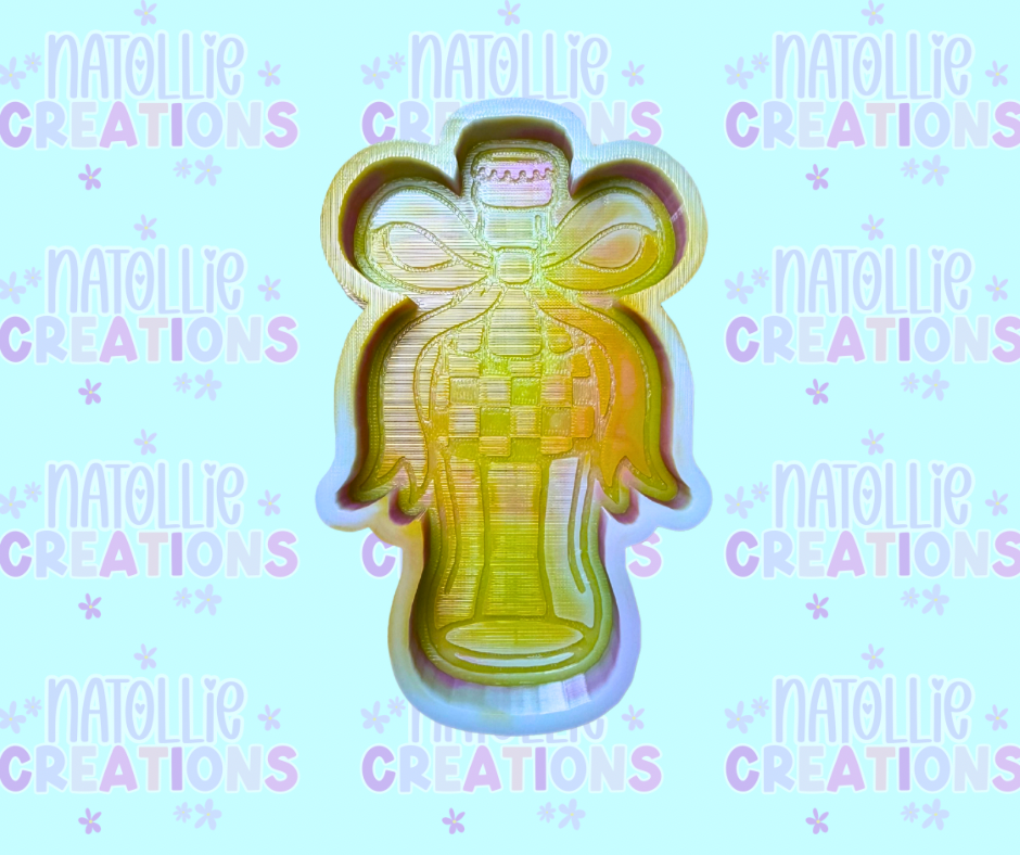 Checkered Soda Bottle Freshie Silicone Mold