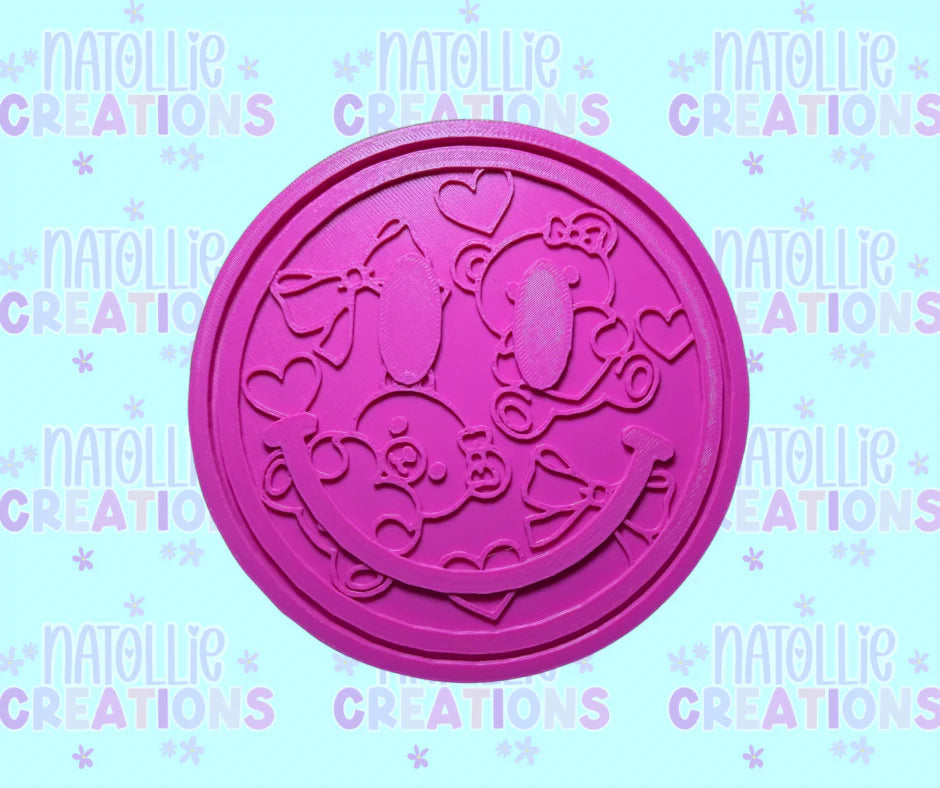 Bear / Bow Smiley Insert Freshie Silicone Mold