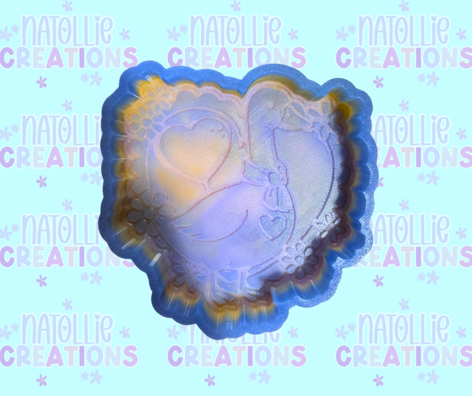 Scalloped Goose Heart Freshie Silicone Mold