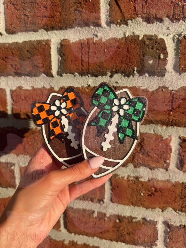 Checkered Bow Football Freshie Silicone Mold