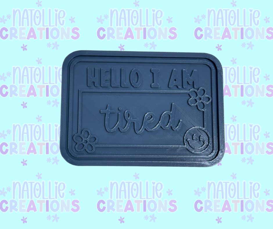 Hello I Am Name Tag + Inserts Freshie Silicone Mold