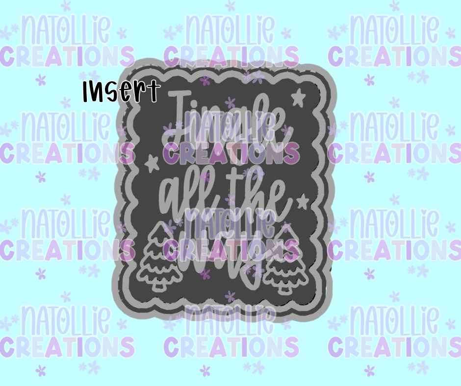 Jingle All The Way Scalloped Rectangle Insert Freshie Silicone Mold