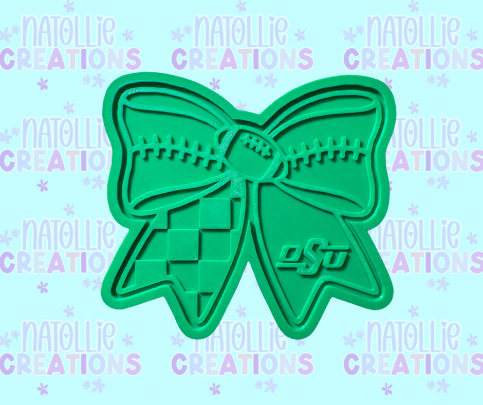 Football Bow + Inserts Freshie Silicone Mold
