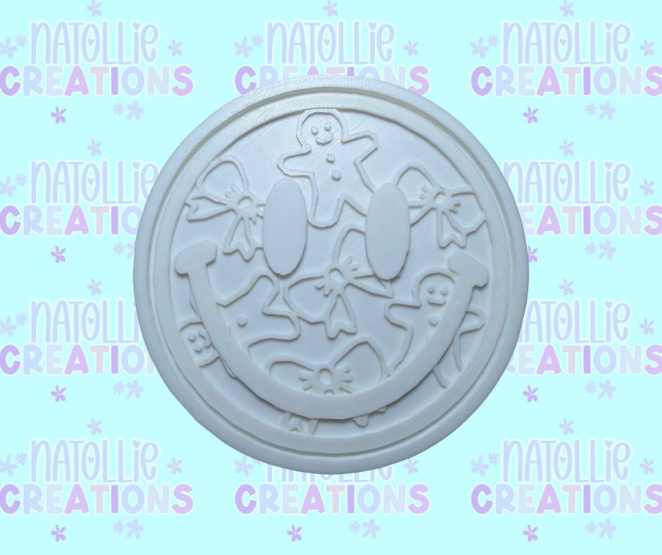 Gingerbread / Bow Smiley Insert Freshie Silicone Mold