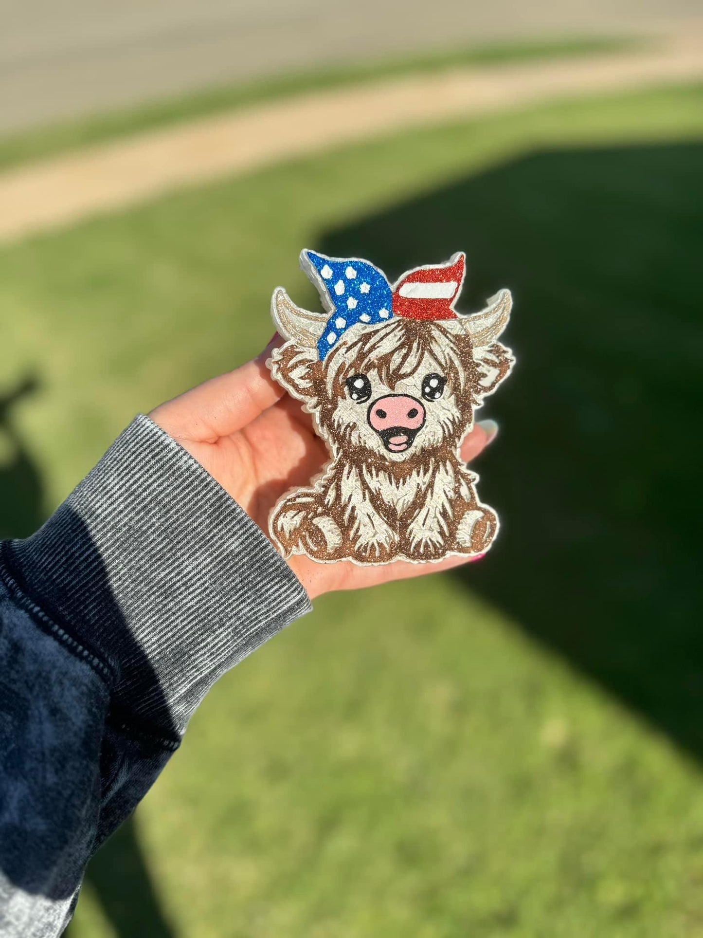 Highland Cow W/ Flag Bandana Freshie Silicone Mold