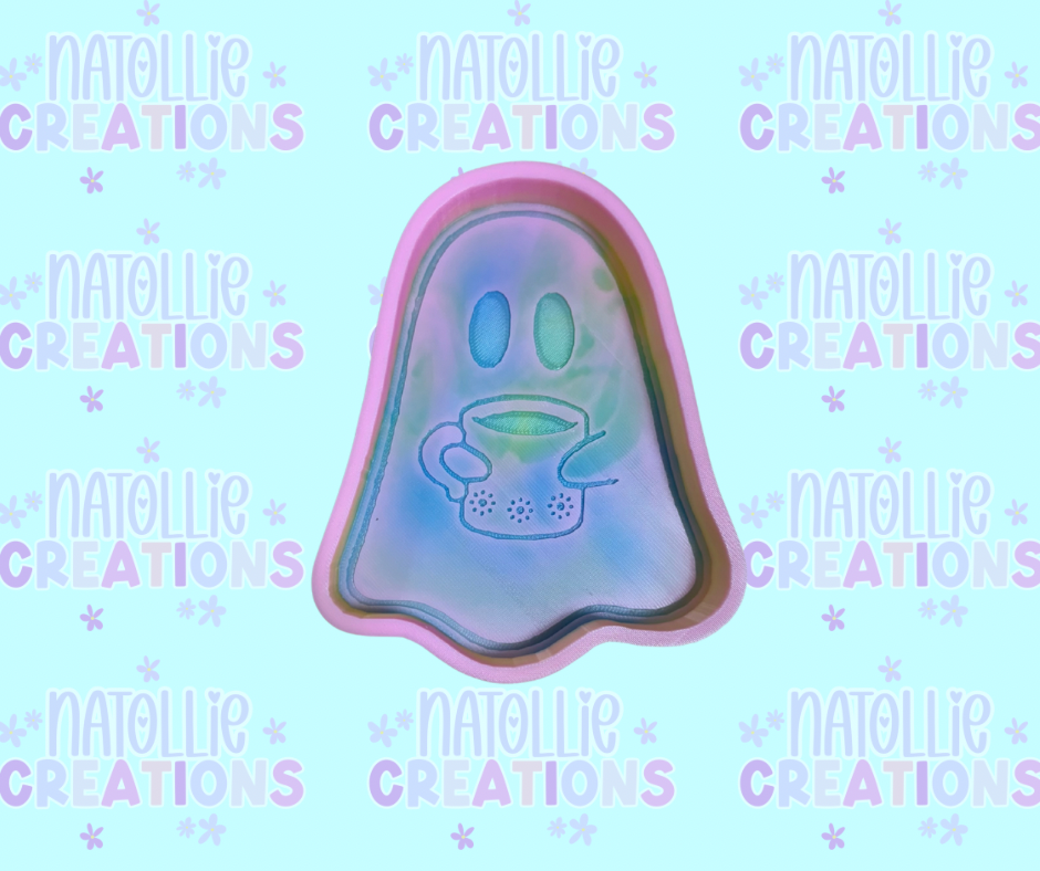 Ghost W/ Mug Freshie Silicone Mold