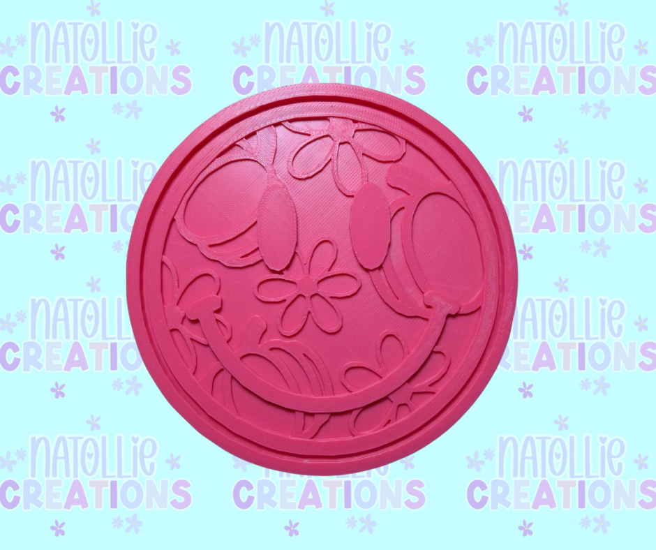 Floral Pumpkin Smiley Insert Freshie Silicone Mold